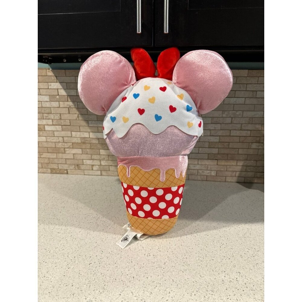 Minnie Mouse Bow Ice Cream Cone 19” Plush‎ Disney Parks WDW snacks